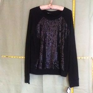 Black Sequined Sweatshirt by Halogen, size M